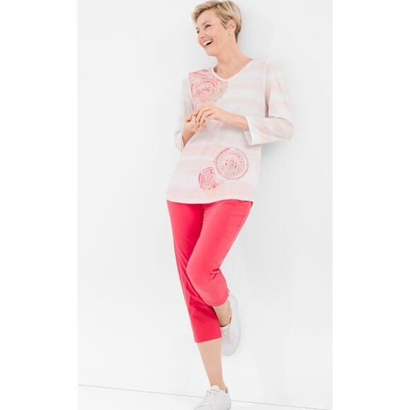 Chico’s Zenergy‎ Medallion Tee Peach White 0 Small - Picture 9 of 9